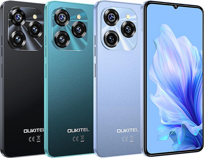 Custodia Per Oukitel C50 5G + Pellicola In Vetro Temperato (6,8'') - Cover Antiurto Morbida TPU - Nero