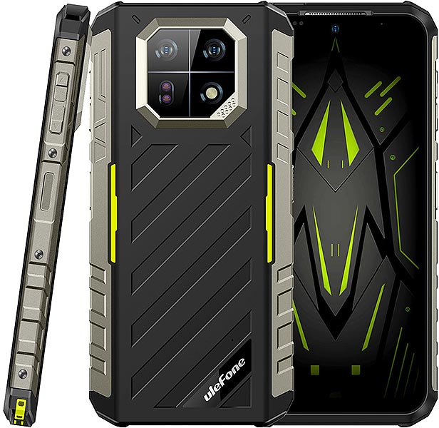 Custodia Per Ulefone Armor 22 (6.58) + 2 Vetri Temperati, Cover Morbida In TPU Antiurto E Antigraffio, Folletto Verde
